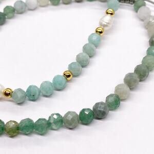 NEW Jade Stone & Amazonite Stone Layering Bracelet Set